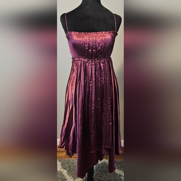 Dresses & Skirts - Plum/Purple "Pixie" Spaghetti-Strap Empire Waist Midi Dress Size M